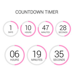 Circle countdown clock counter timer on white Vector Image