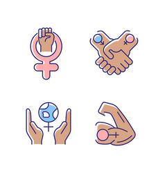 Woman symbol feminism power female icon Royalty Free Vector