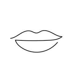 One line lips Royalty Free Vector Image - VectorStock