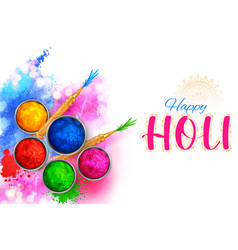 Happy holi background card design for color Vector Image