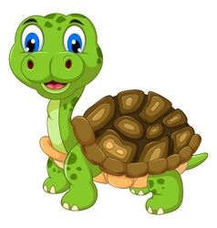 Cute turtle cartoon walking Royalty Free Vector Image