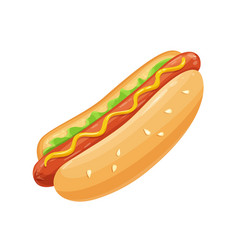 Hot dog cartoon icon Royalty Free Vector Image