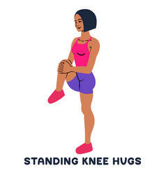 Leg pull in knee up sport exersice silhouettes Vector Image