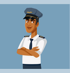 Smiling Pilot Royalty Free Vector Image - Vectorstock