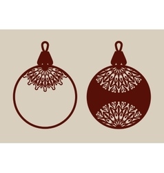 Christmas balls with lace pattern Royalty Free Vector Image