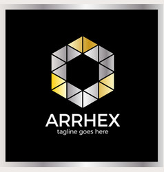 Hexagon arrow logo Royalty Free Vector Image - VectorStock