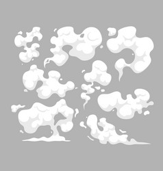 Cartoon smoke cloud comic steam explosion dust Vector Image