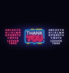 Thank you labels with light effects signboard Vector Image