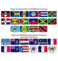 Flags independent caribbean countries Royalty Free Vector