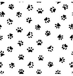 Dog paw print seamless pattern Royalty Free Vector Image