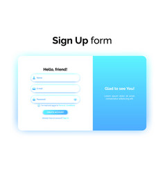 Sign in form web design ui ux login interface Vector Image