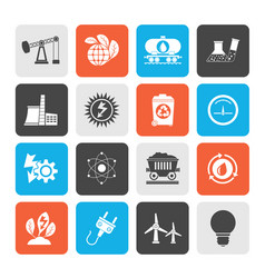 Power and energy production icons Royalty Free Vector Image