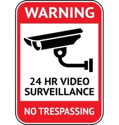 Video surveillance sign Royalty Free Vector Image