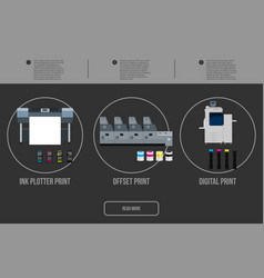 Printing house industry plotter inkjet offset Vector Image