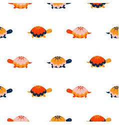 Turtle seamless pattern wild cute tortoise print Vector Image