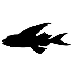 Flying fish side view Royalty Free Vector Image