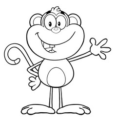 Smiling monkey face cartoon character Royalty Free Vector