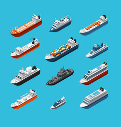 Cargo ship with containers in ocean or sea Vector Image