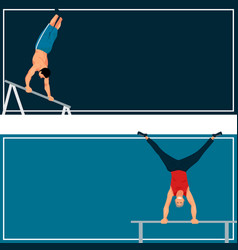 Horizontal bar chin-up strong athlete man gym Vector Image