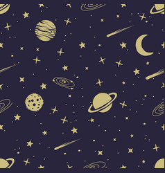 Starry sky seamless pattern-02 Royalty Free Vector Image