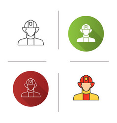 Firefighter and fire department icons set Vector Image