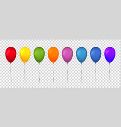 Balloons 3d bunch set thread isolated white Vector Image