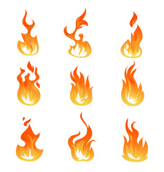 Torch animation with cartoon fire blaze sequence Vector Image