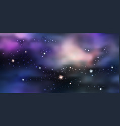 Blue galaxy night sky watercolor Royalty Free Vector Image