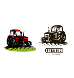 Tractor logo design template harvest or farm icon Vector Image