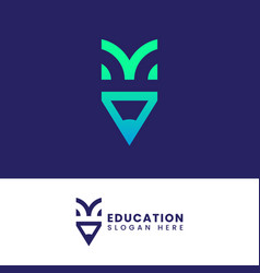 Modern teach learn educational logo design Vector Image