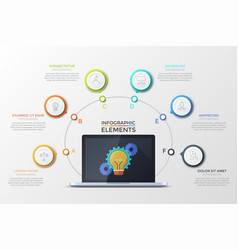 Computer infographic 10 steps circle design cpu Vector Image
