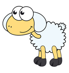 Cute cartoon sheep set farm animals funny lambs Vector Image