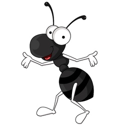 Funny black ant cartoon Royalty Free Vector Image