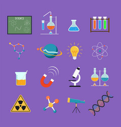 Science Icon Set Royalty Free Vector Image - VectorStock