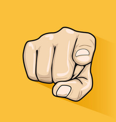 Hand of man pointing index finger at you Vector Image