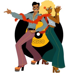 Disco dancers isolated Royalty Free Vector Image