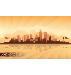 Los angeles skyline with reflection in water Vector Image