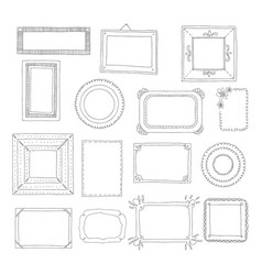 Beautiful template hand drawn frames Royalty Free Vector