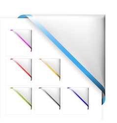 Empty blue corner ribbon Royalty Free Vector Image