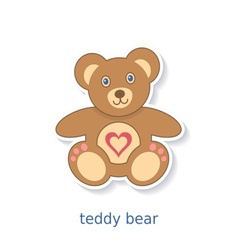 A brown teddy bear glues a Royalty Free Vector Image