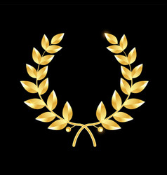 Wreath of leaves icon gold laurel wreath symbol Vector Image