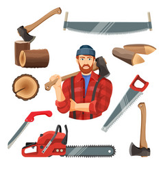Realistic carpentry items Royalty Free Vector Image