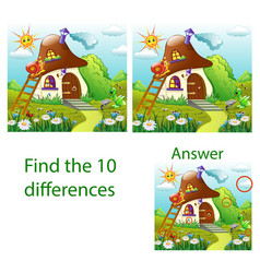 Childrens visual puzzle find ten differences from Vector Image