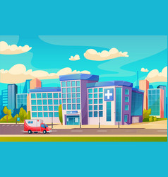 Hospital building outside medical center flat vector image