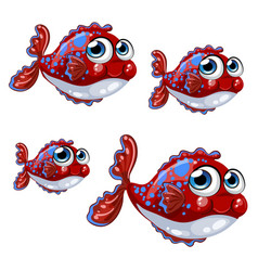 Cartoon red betta fish siamese fighting fish Vector Image