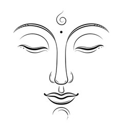 Drawing giant buddha Royalty Free Vector Image