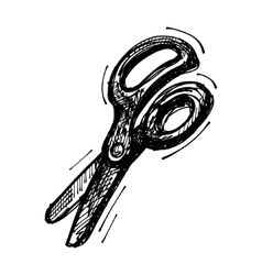 Sketch hand with scissors Royalty Free Vector Image