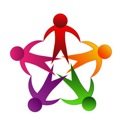 Logo teamwork people unity Royalty Free Vector Image