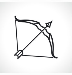 Medieval archer long bow with arrows and quiver Vector Image