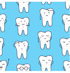 Seamless pattern with teeth funny pattern Vector Image